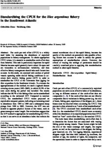 Icon of Chen And Chiu (2009) Standardizing CPUE For The Illex Argentinus Fishery In The Southwest Atlantic