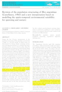 Icon of CRESPI-ABRIL Et Al (2012) Illex Argentinus Population Structuring Based On Spatio Temporal Environmental Suitability For Spawning And Nursery